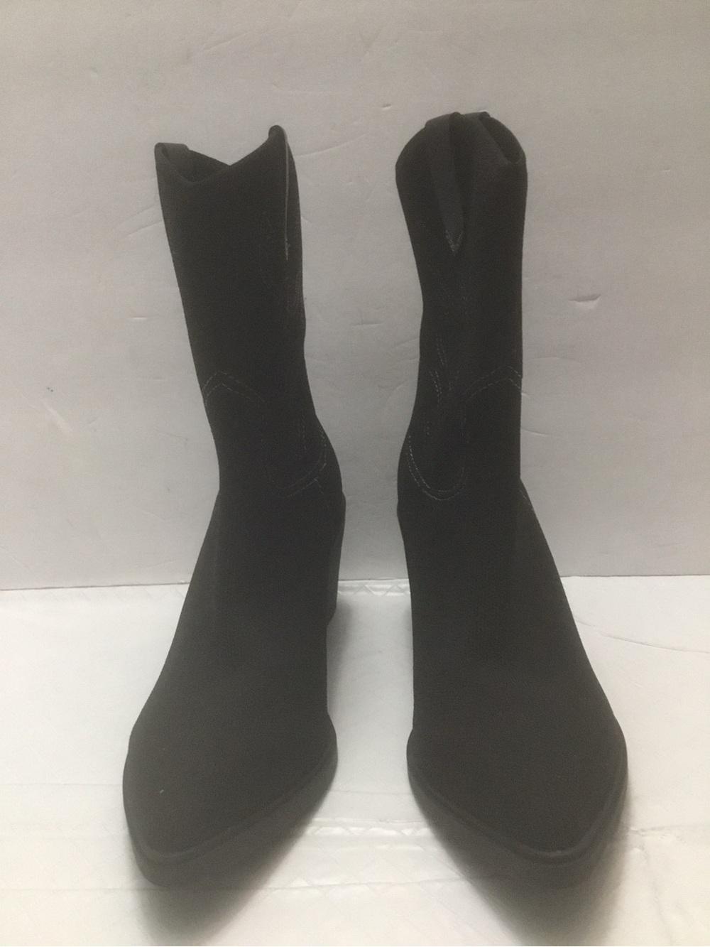 Black Vivaia Pointed Toe Block Heel Pumps size 36.5 - Picture 2 of 8